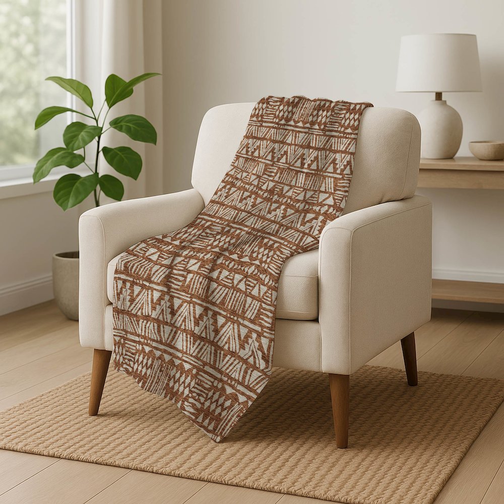 Premium Machine Washable ASB907 Terracotta 50" x 70" Sherpa Throw Blanket