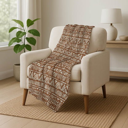 Premium Machine Washable ASB907 Terracotta 50" x 70" Sherpa Throw Blanket
