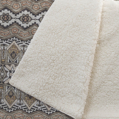 Premium Machine Washable ASB909 Taupe 50" x 70" Sherpa Throw Blanket