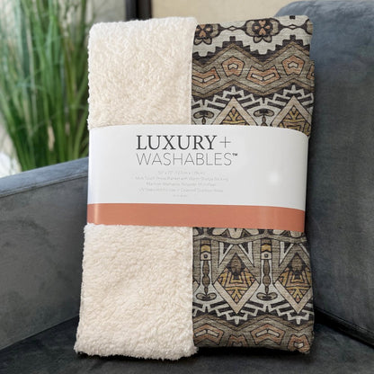 Premium Machine Washable ASB909 Taupe 50" x 70" Sherpa Throw Blanket
