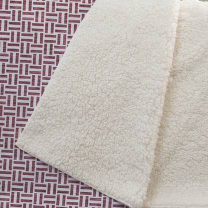 Premium Machine Washable ASB911 Burgundy 50" x 70" Sherpa Throw Blanket