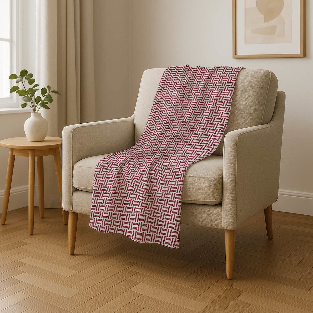 Premium Machine Washable ASB911 Burgundy 50" x 70" Sherpa Throw Blanket