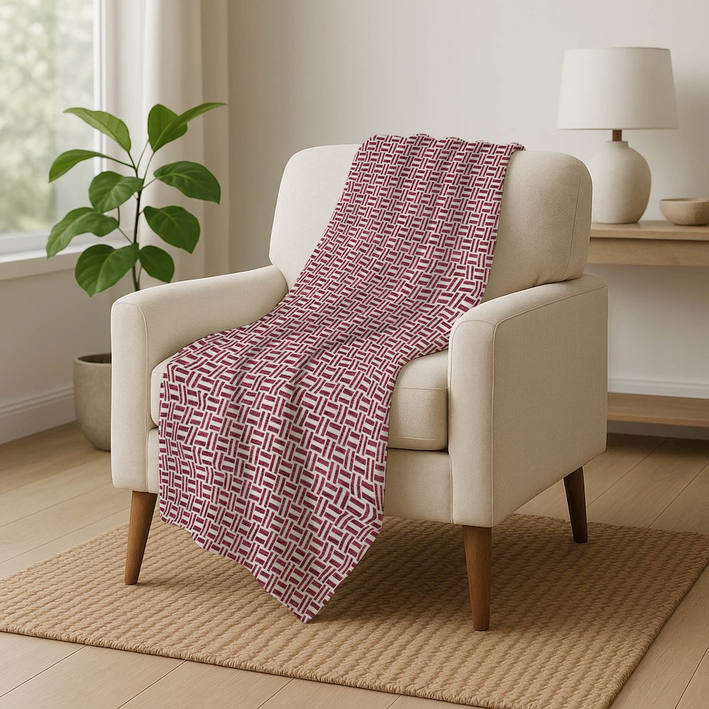 Premium Machine Washable ASB911 Burgundy 50" x 70" Sherpa Throw Blanket
