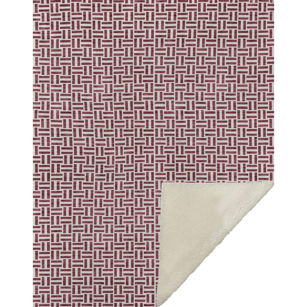 Premium Machine Washable ASB911 Burgundy 50" x 70" Sherpa Throw Blanket