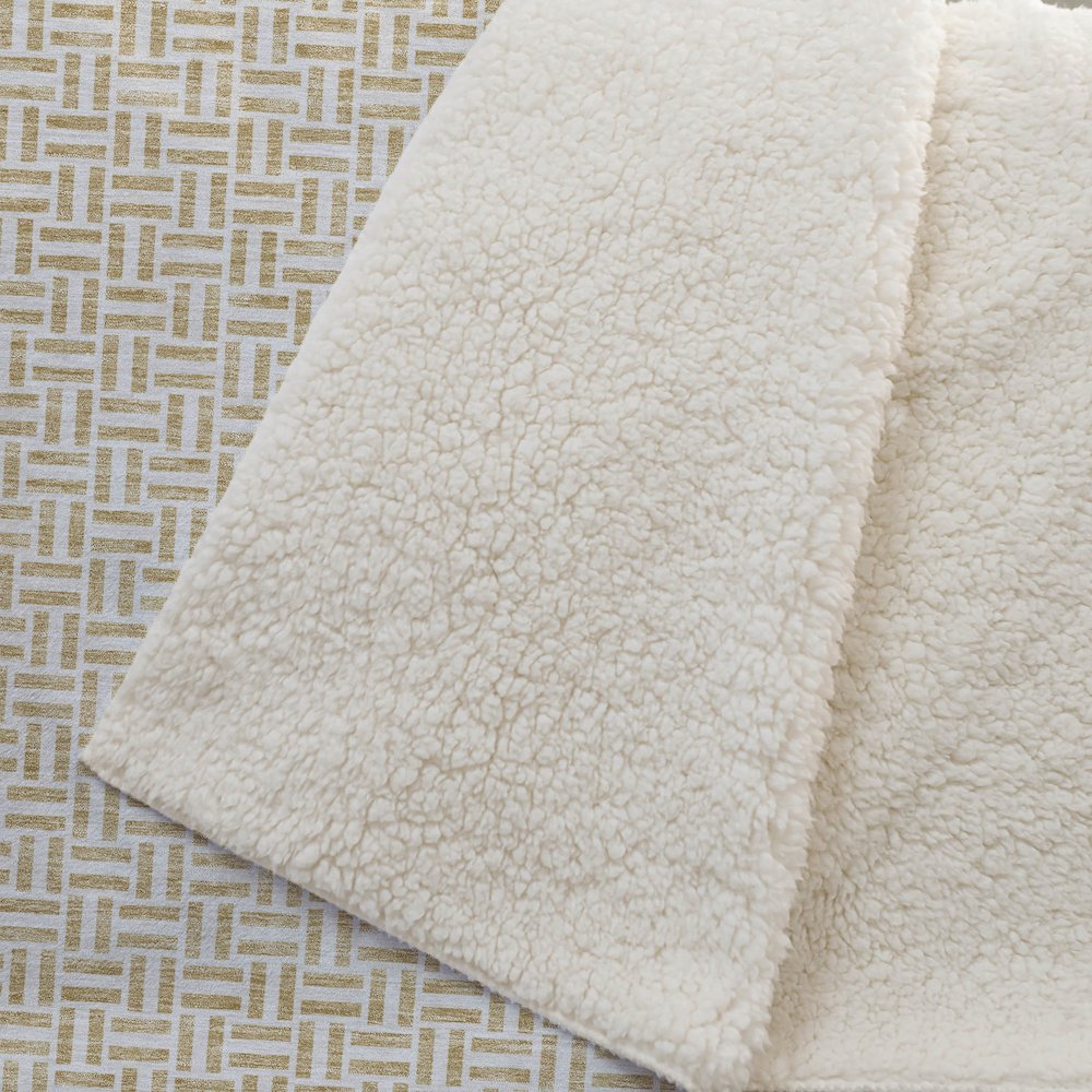 Premium Machine Washable ASB911 Gold 50" x 70" Sherpa Throw Blanket