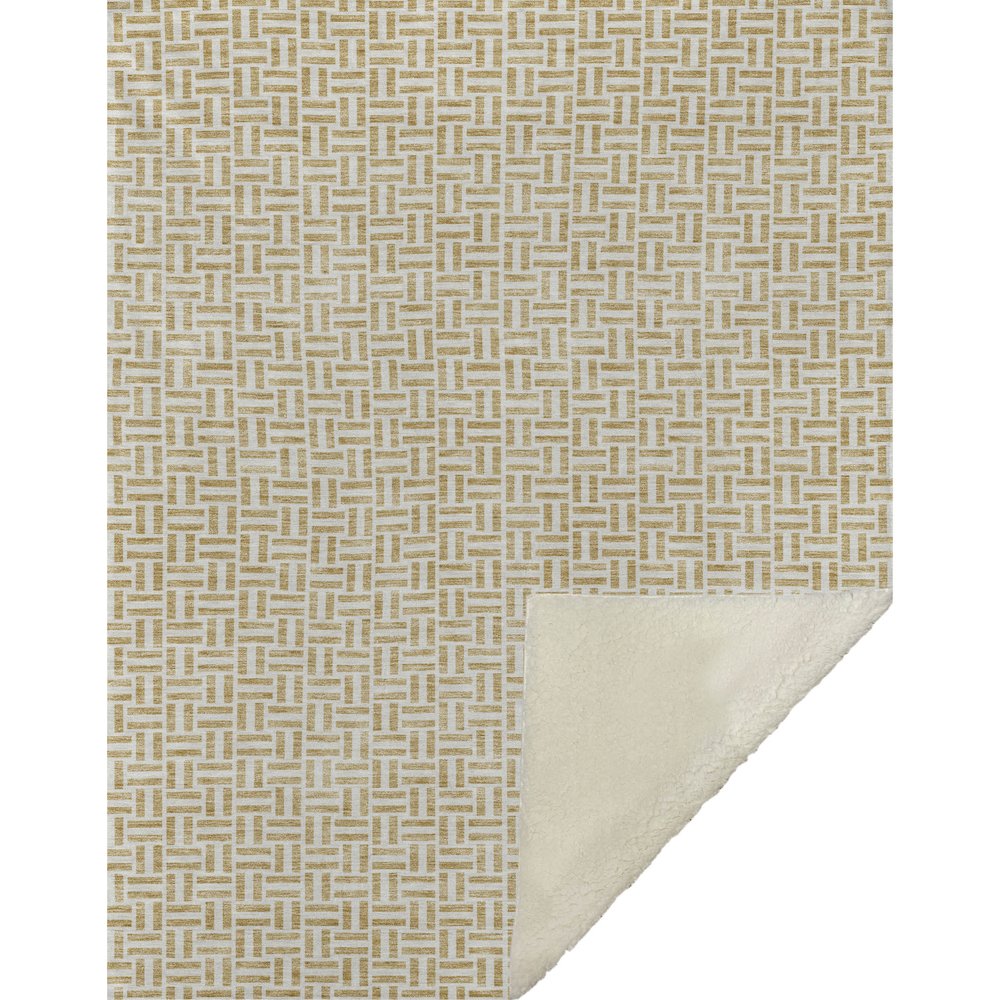 Premium Machine Washable ASB911 Gold 50" x 70" Sherpa Throw Blanket