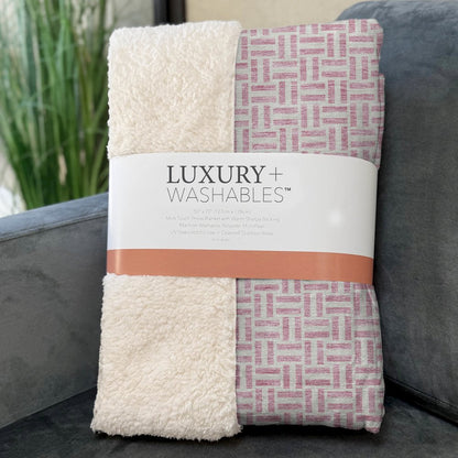 Premium Machine Washable ASB911 Pink 50" x 70" Sherpa Throw Blanket