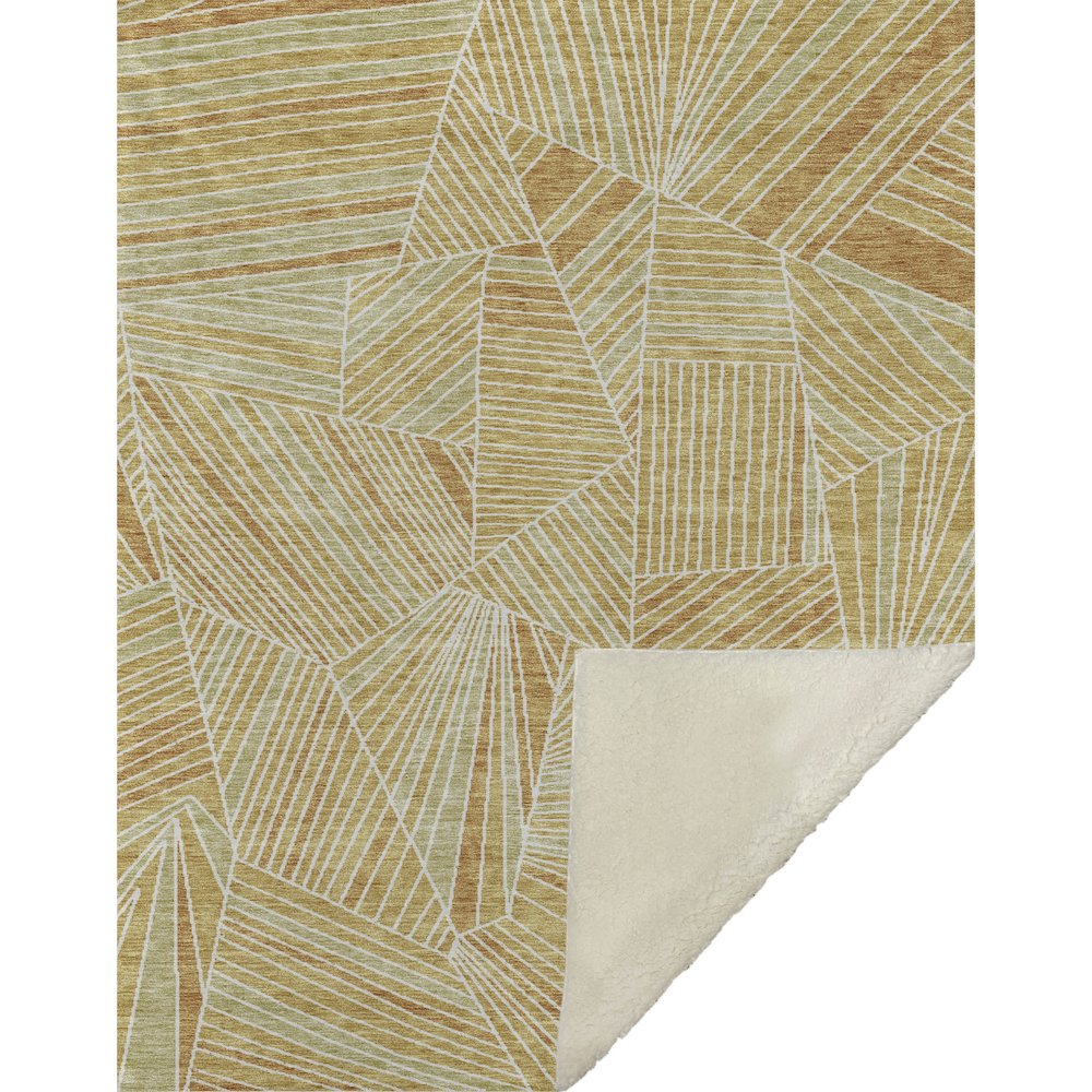 Premium Machine Washable ASB915 Gold 50" x 70" Sherpa Throw Blanket