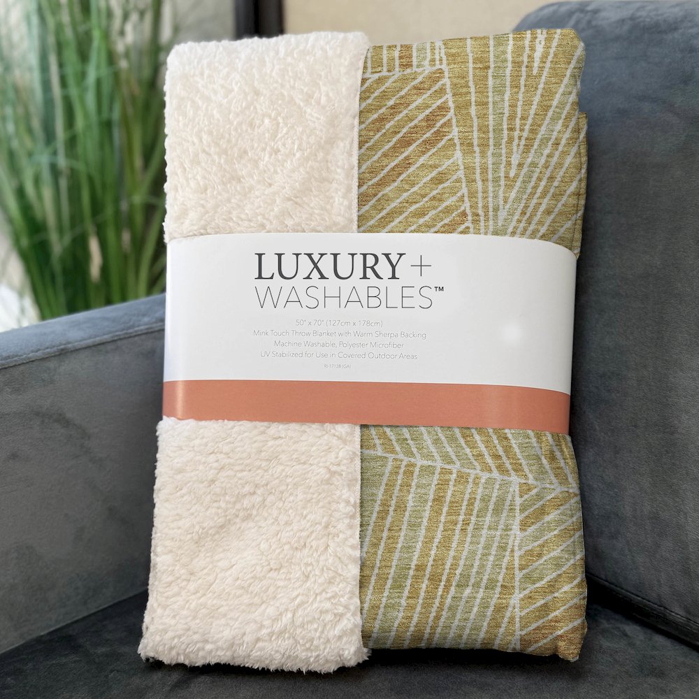 Premium Machine Washable ASB915 Gold 50" x 70" Sherpa Throw Blanket