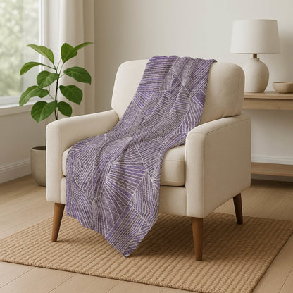 Premium Machine Washable ASB915 Purple 50" x 70" Sherpa Throw Blanket