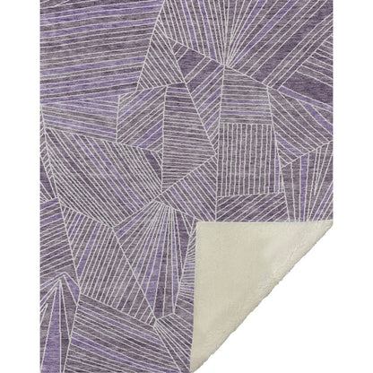 Premium Machine Washable ASB915 Purple 50" x 70" Sherpa Throw Blanket