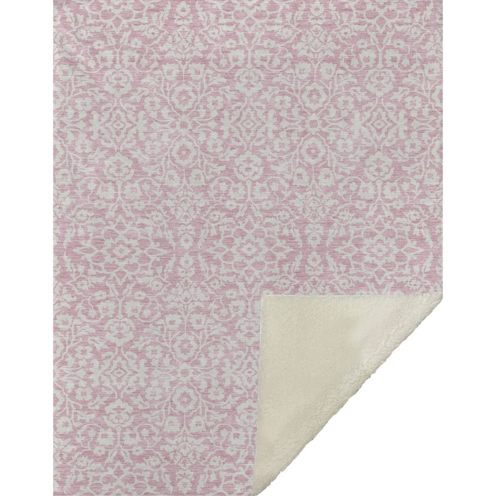 Premium Machine Washable ASB920 Pink 50" x 70" Sherpa Throw Blanket