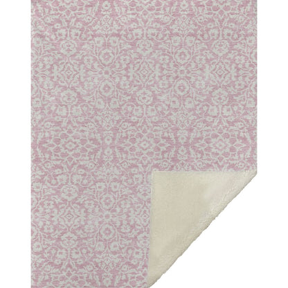 Premium Machine Washable ASB920 Pink 50" x 70" Sherpa Throw Blanket
