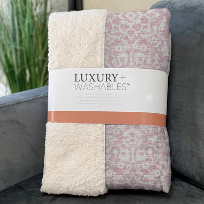 Premium Machine Washable ASB920 Pink 50" x 70" Sherpa Throw Blanket