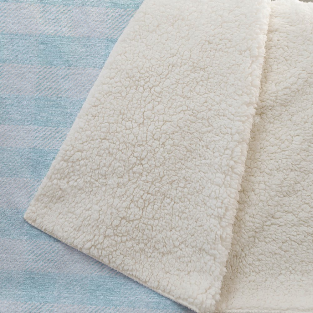 Premium Machine Washable ASB924 Aqua 50" x 70" Sherpa Throw Blanket