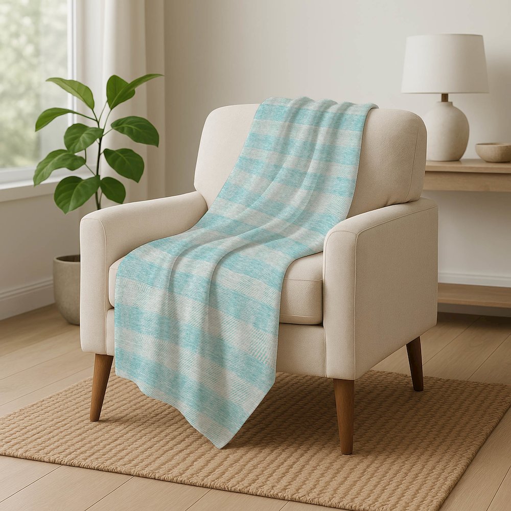 Premium Machine Washable ASB924 Aqua 50" x 70" Sherpa Throw Blanket