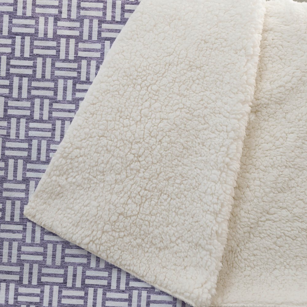 Premium Machine Washable ASB925 Purple 50" x 70" Sherpa Throw Blanket