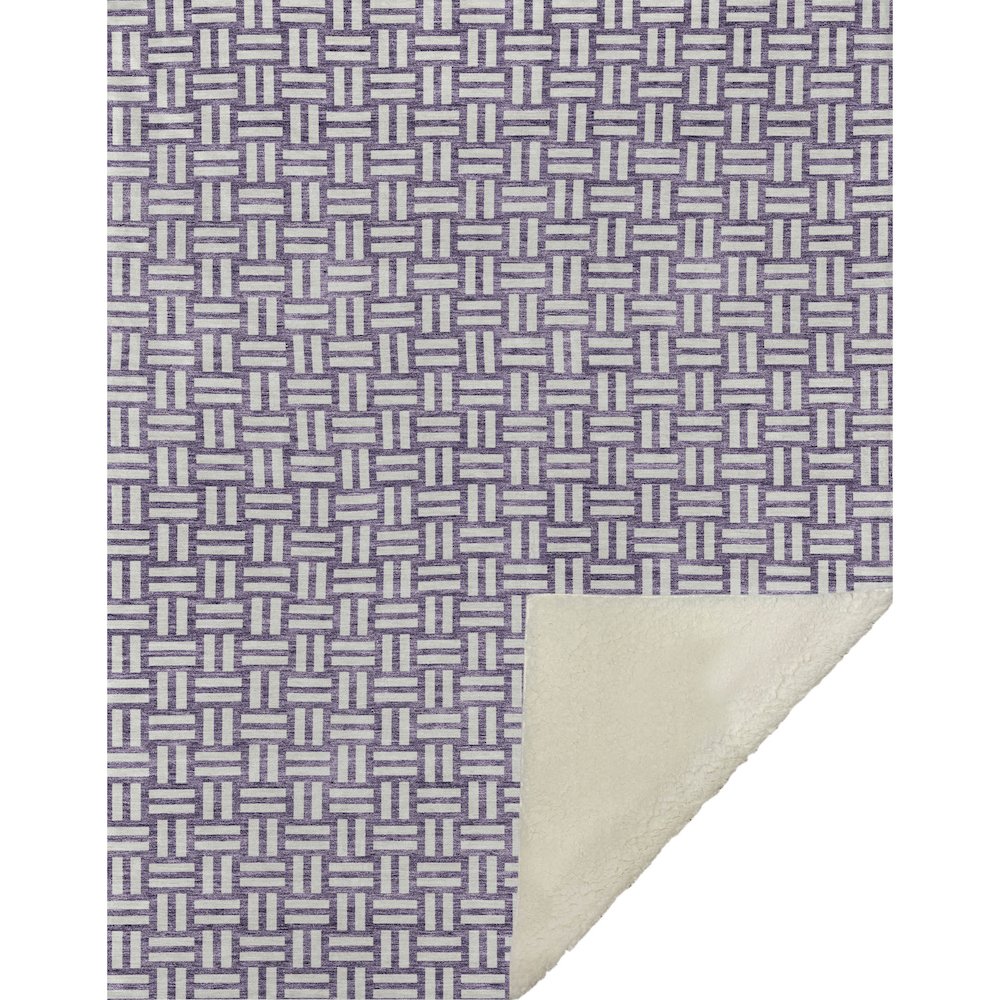 Premium Machine Washable ASB925 Purple 50" x 70" Sherpa Throw Blanket