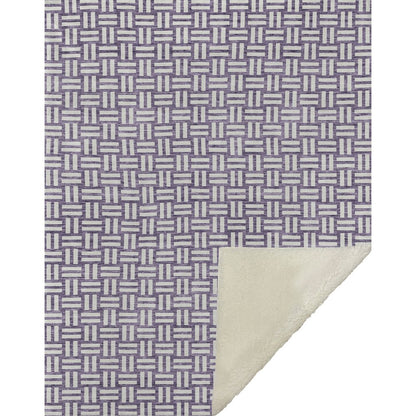 Premium Machine Washable ASB925 Purple 50" x 70" Sherpa Throw Blanket