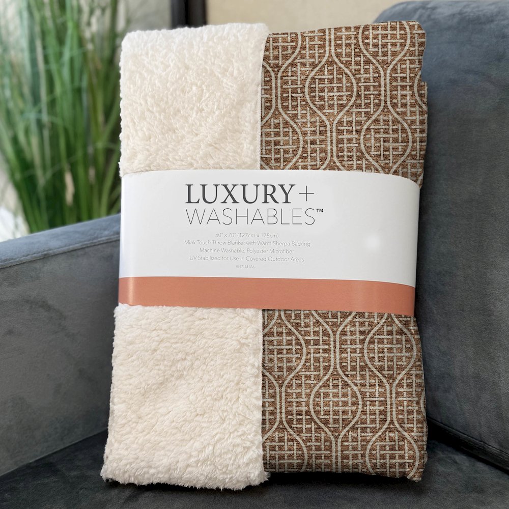Premium Machine Washable ASB926 Paprika 50" x 70" Sherpa Throw Blanket
