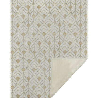 Premium Machine Washable ASB927 Gold 50" x 70" Sherpa Throw Blanket