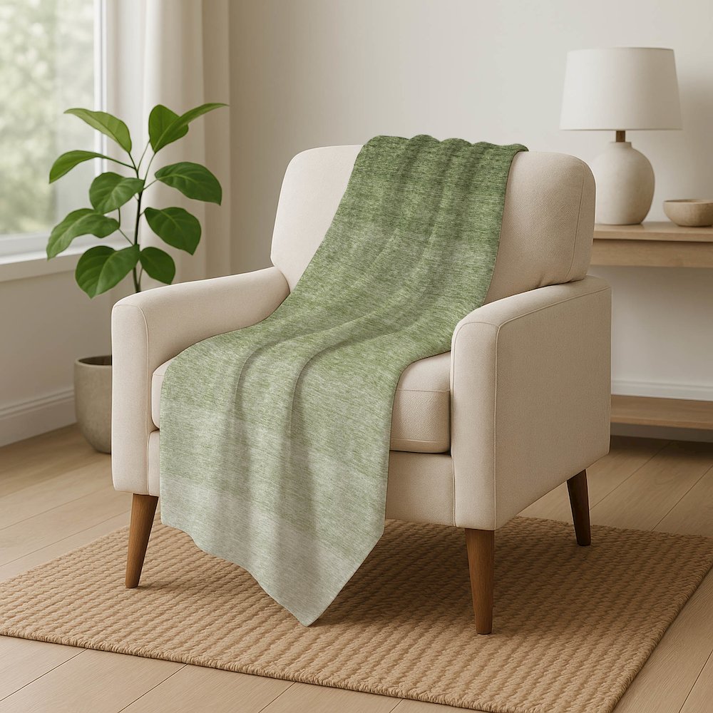 Premium Machine Washable ASB928 Green 50" x 70" Sherpa Throw Blanket