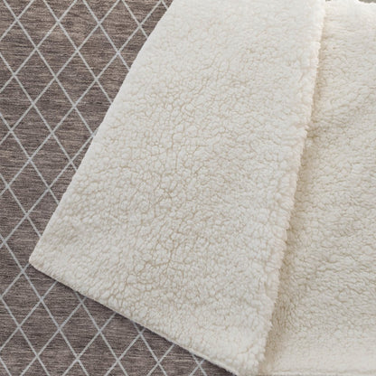 Premium Machine Washable ASB932 Brown 50" x 70" Sherpa Throw Blanket
