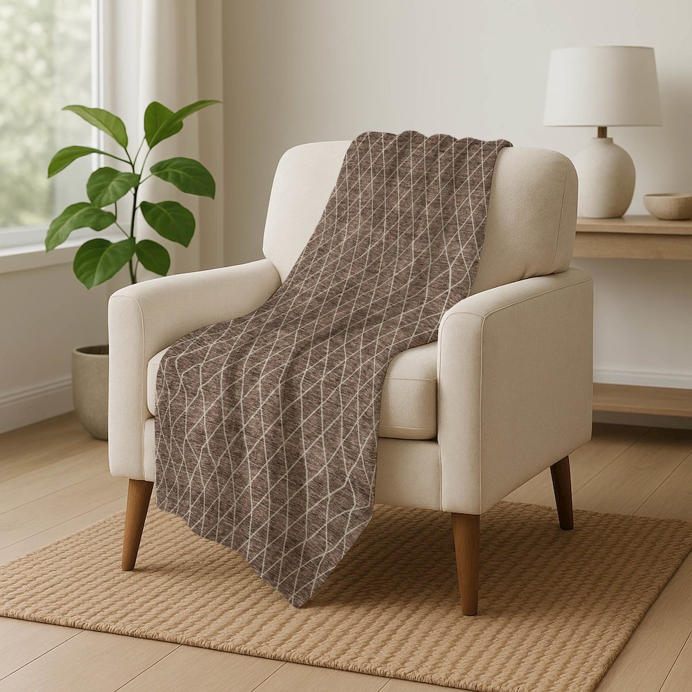Premium Machine Washable ASB932 Brown 50" x 70" Sherpa Throw Blanket
