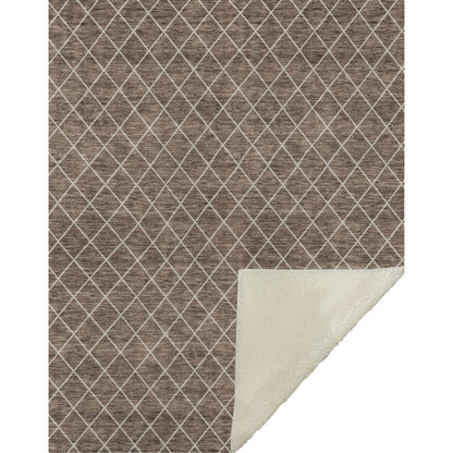 Premium Machine Washable ASB932 Brown 50" x 70" Sherpa Throw Blanket