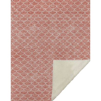 Premium Machine Washable ASB933 Salmon 50" x 70" Sherpa Throw Blanket
