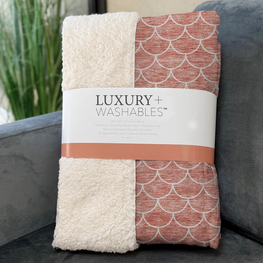 Premium Machine Washable ASB933 Salmon 50" x 70" Sherpa Throw Blanket