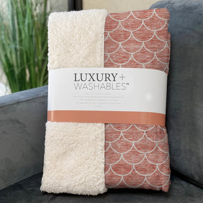 Premium Machine Washable ASB933 Salmon 50" x 70" Sherpa Throw Blanket