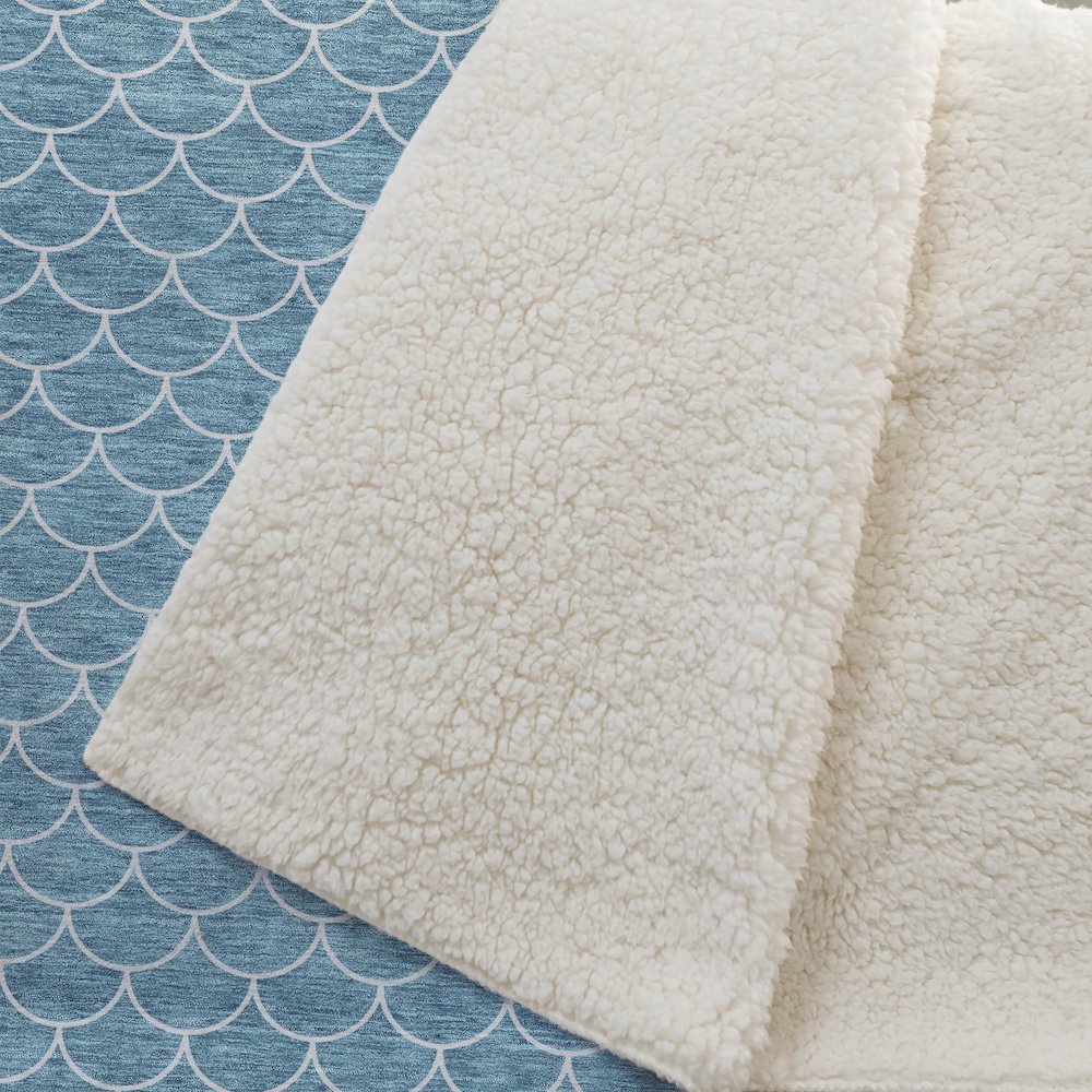 Premium Machine Washable ASB933 Teal 50" x 70" Sherpa Throw Blanket