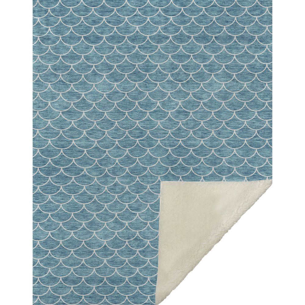 Premium Machine Washable ASB933 Teal 50" x 70" Sherpa Throw Blanket