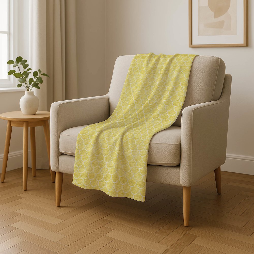 Premium Machine Washable ASB933 Yellow 50" x 70" Sherpa Throw Blanket