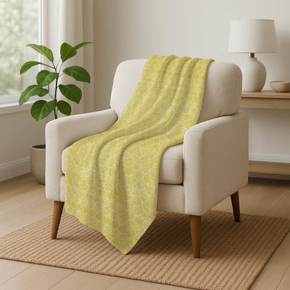 Premium Machine Washable ASB933 Yellow 50" x 70" Sherpa Throw Blanket