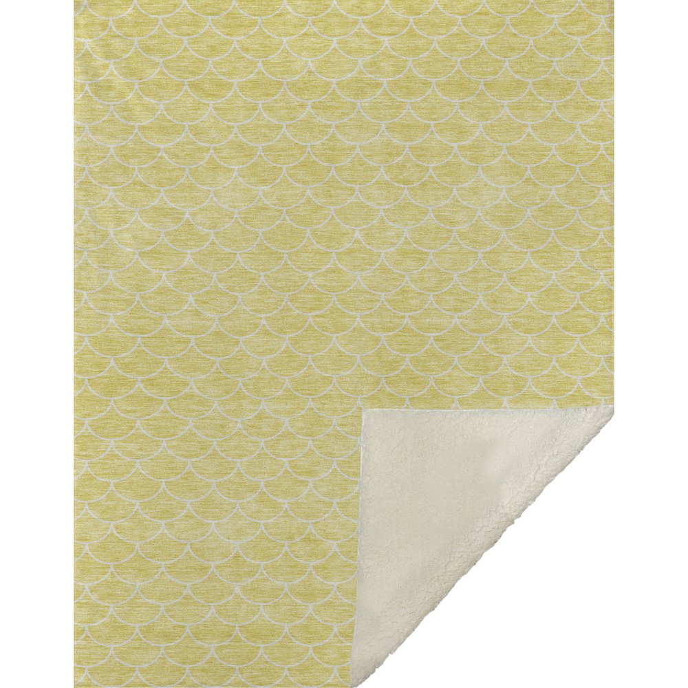 Premium Machine Washable ASB933 Yellow 50" x 70" Sherpa Throw Blanket