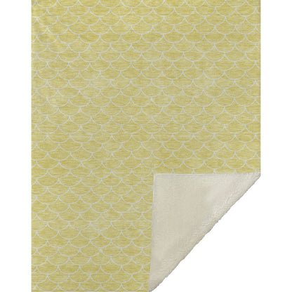 Premium Machine Washable ASB933 Yellow 50" x 70" Sherpa Throw Blanket