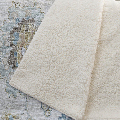 Premium Machine Washable ASB96 Linen 50" x 70" Sherpa Throw Blanket