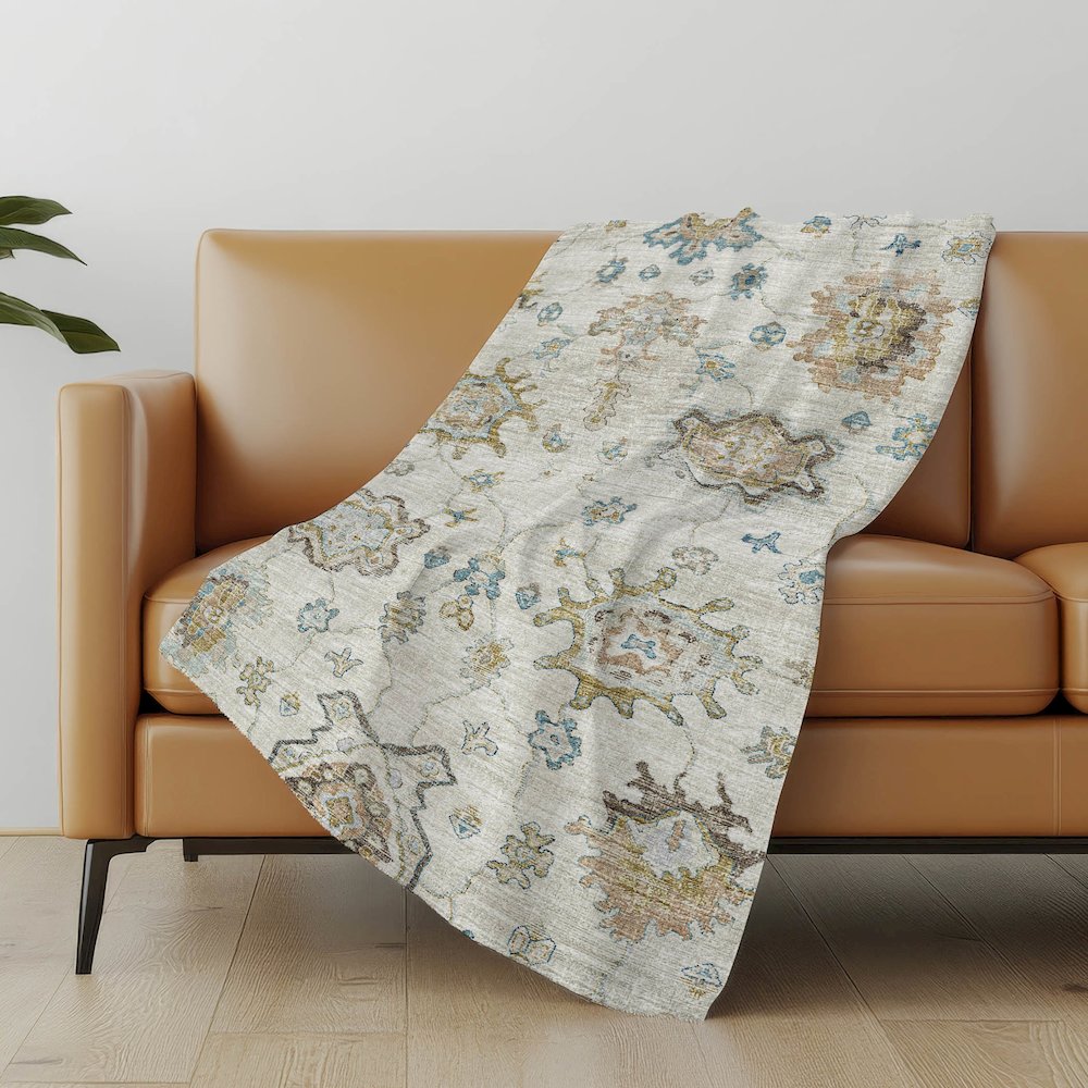 Premium Machine Washable ASB96 Linen 50" x 70" Sherpa Throw Blanket