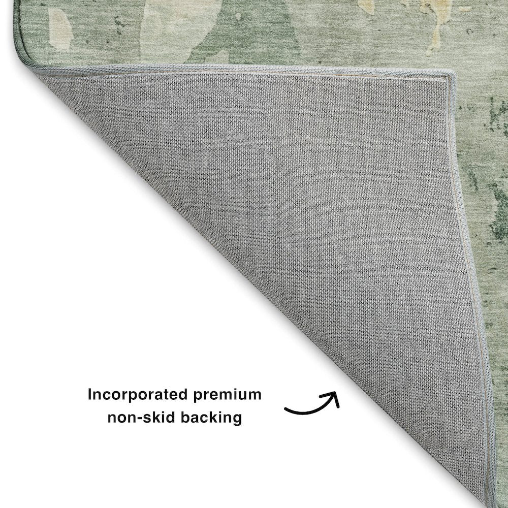Luxury Washable Indoor/Outdoor Bresca Seafoam 1'8" x 2'6" Rug