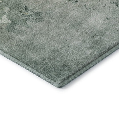 Luxury Washable Indoor/Outdoor Bresca Seafoam 1'8" x 2'6" Rug