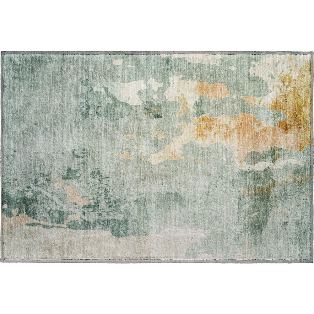 Luxury Washable Indoor/Outdoor Bresca Seafoam 1'8" x 2'6" Rug