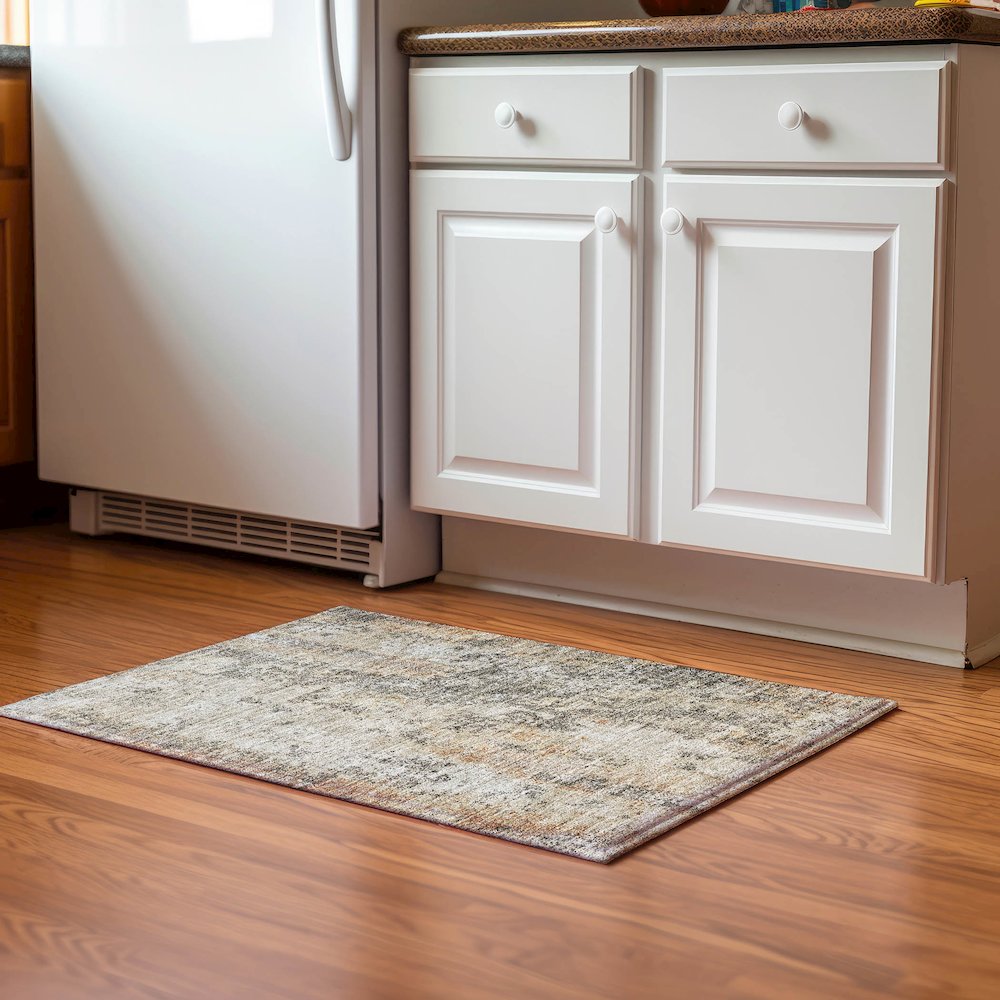 Luxury Washable Indoor/Outdoor Bresca Terracotta 1'8" x 2'6" Rug