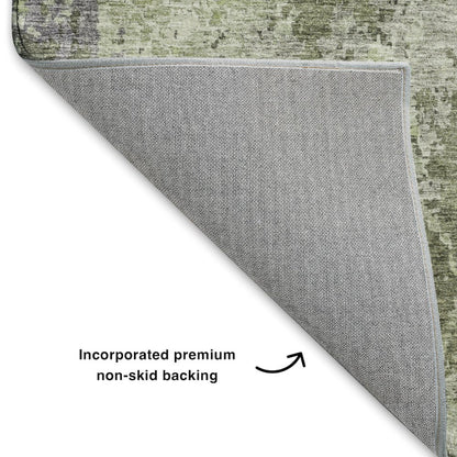 Luxury Washable Indoor/Outdoor Bresca Green 1'8" x 2'6" Rug