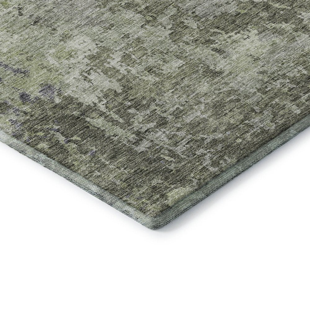 Luxury Washable Indoor/Outdoor Bresca Green 1'8" x 2'6" Rug