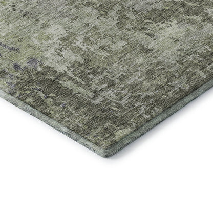 Luxury Washable Indoor/Outdoor Bresca Green 1'8" x 2'6" Rug