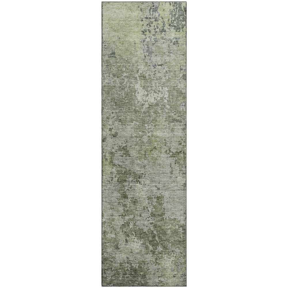 Luxury Washable Indoor/Outdoor Bresca Green 2'3" x 7'6" Runner Rug