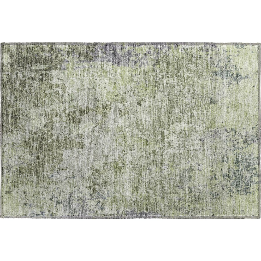 Luxury Washable Indoor/Outdoor Bresca Green 1'8" x 2'6" Rug