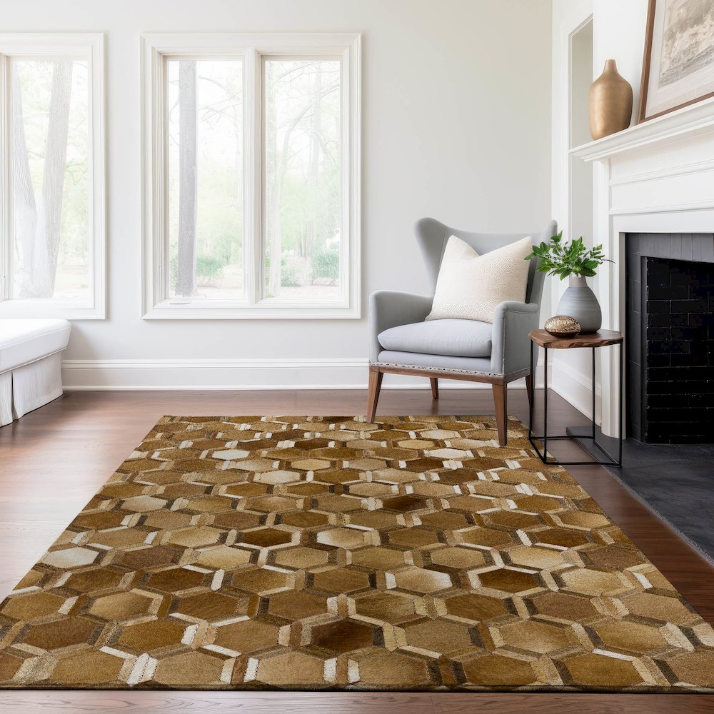 Luxury Washable Indoor/Outdoor Bozeman Brown 2'6" x 3'10" Rug